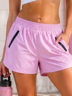 ZARA LAVENDAR Lightweight Running Shorts | Zip Pockets | Mesh Liner | Size Med